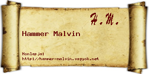 Hammer Malvin névjegykártya